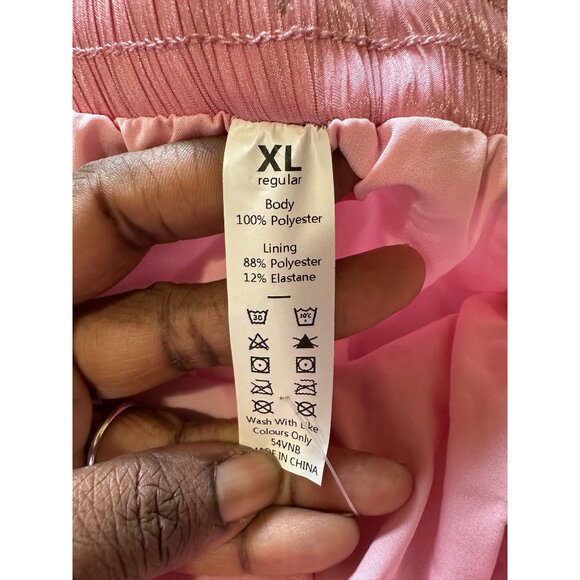 Halara Light Pink Metallic Semi Sheer Cargo Pants Drawstring Pockets XL NWT - Picture 4 of 12